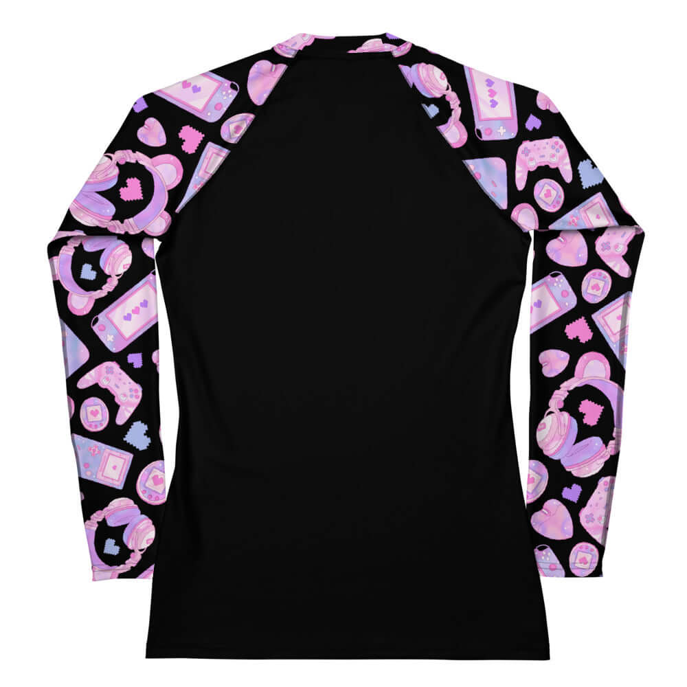 Gamer Girl Rash Guard features a stylish design, perfect for active gamers in any outdoor adventure.