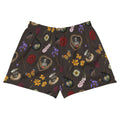Gothic Tea Time Athletic Short Shorts feature a unique floral and skull pattern, perfect for stylish comfort.