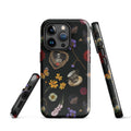 Stylish Gothic Tea Time iPhone® Tough Case features floral and skull designs for optimal protection and fashion.