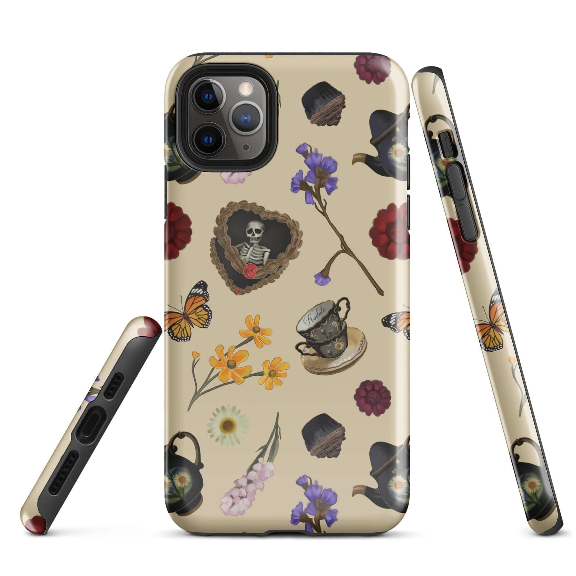 Stylish Gothic Tea Time iPhone® Tough Case featuring unique designs, ensuring protection and fashion for your device.
