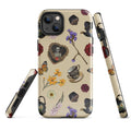 Stylish Gothic Tea Time iPhone® Tough Case featuring floral and skeleton designs for durable phone protection.