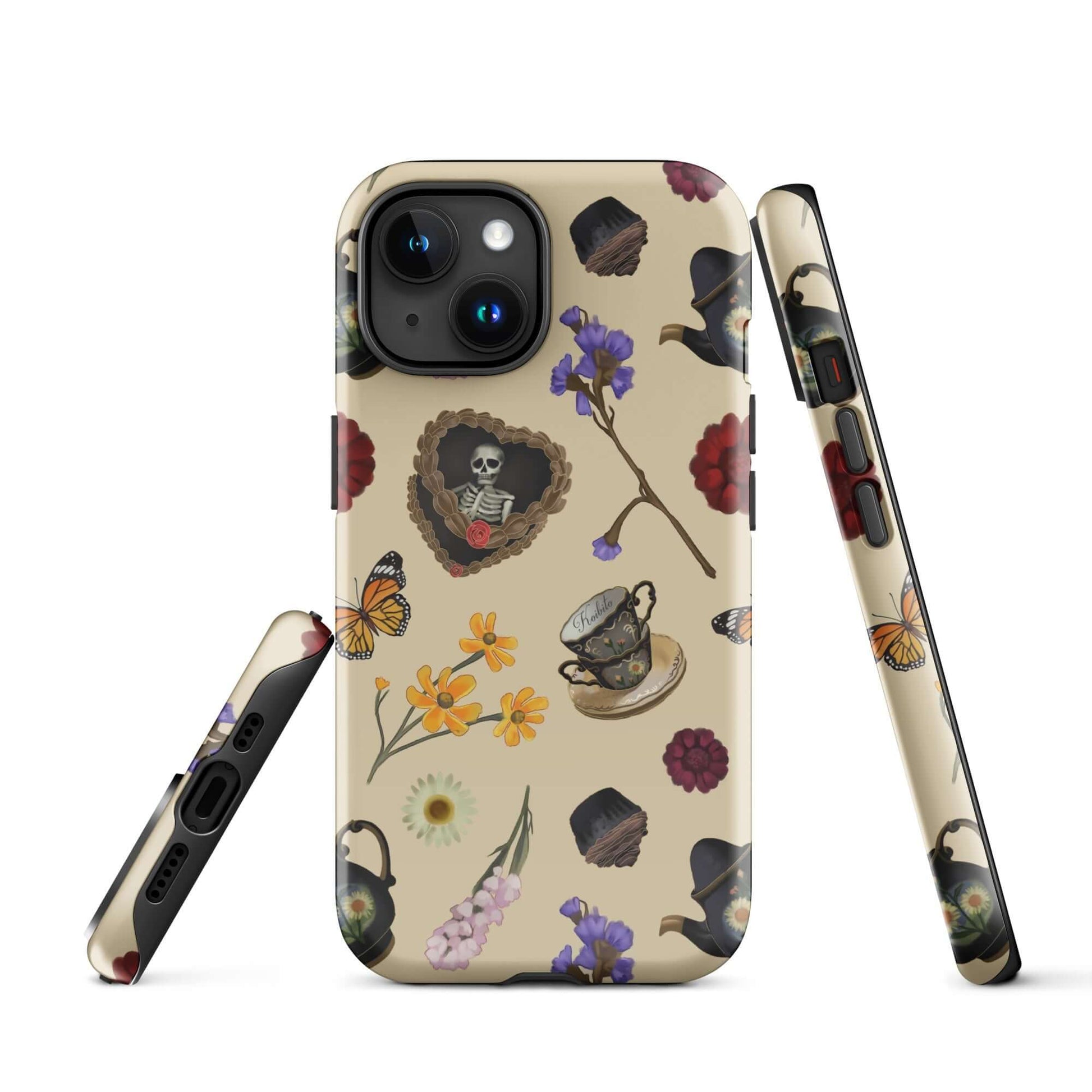Gothic Tea Time iPhone® Tough Case featuring unique designs for stylish, durable phone protection year-round.