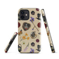 Gothic Tea Time iPhone® Tough Case features a stylish design with floral and skull motifs for chic phone protection.