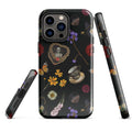 Stylish Gothic Tea Time iPhone® Tough Case featuring floral and skull designs for ultimate protection and fashion.