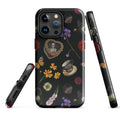 Stylish Gothic Tea Time iPhone® Tough Case features floral and skeleton designs for ultimate phone protection.