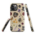 Stylish Gothic Tea Time iPhone® Tough Case with floral and skeleton designs, offering durability and protection.
