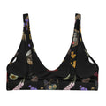 Gothic Tea Time Padded Bikini Top featuring dark floral prints, perfect for beach days or water park adventures.