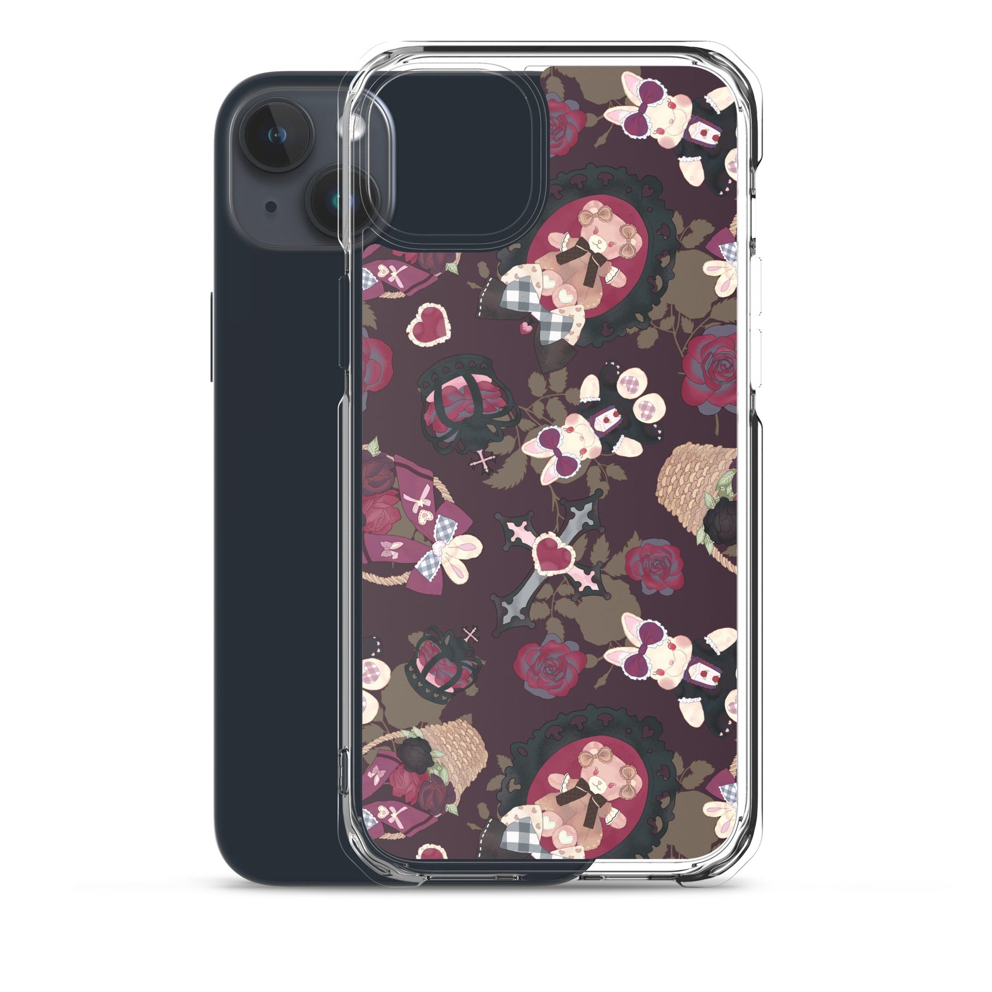 Protect your iPhone® in style with the Gothic Teddy iPhone® Clear Case, featuring a unique design and flexibility.