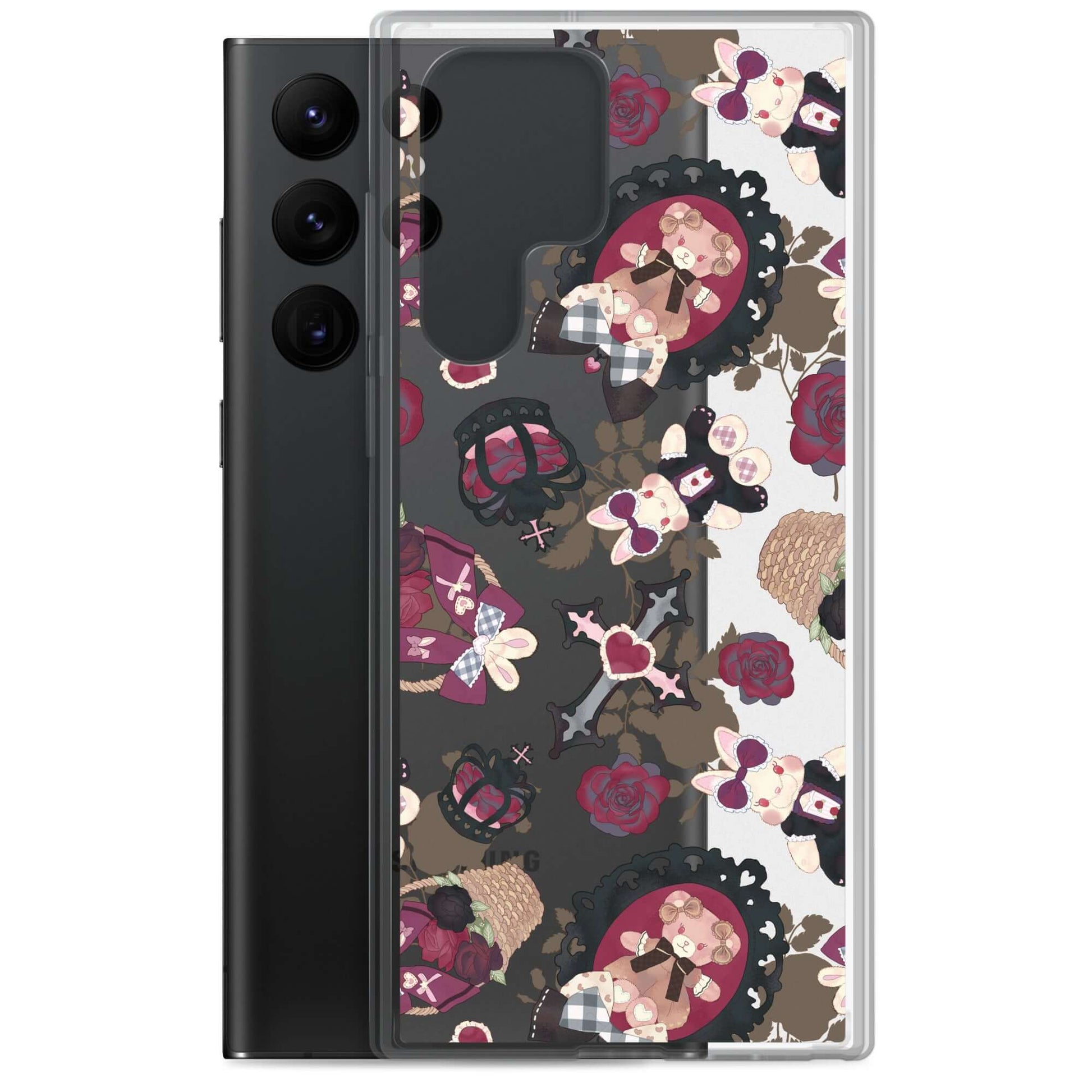 Stylish Gothic Teddy Samsung® Clear Case featuring adorable designs to protect your phone from scratches and dirt.