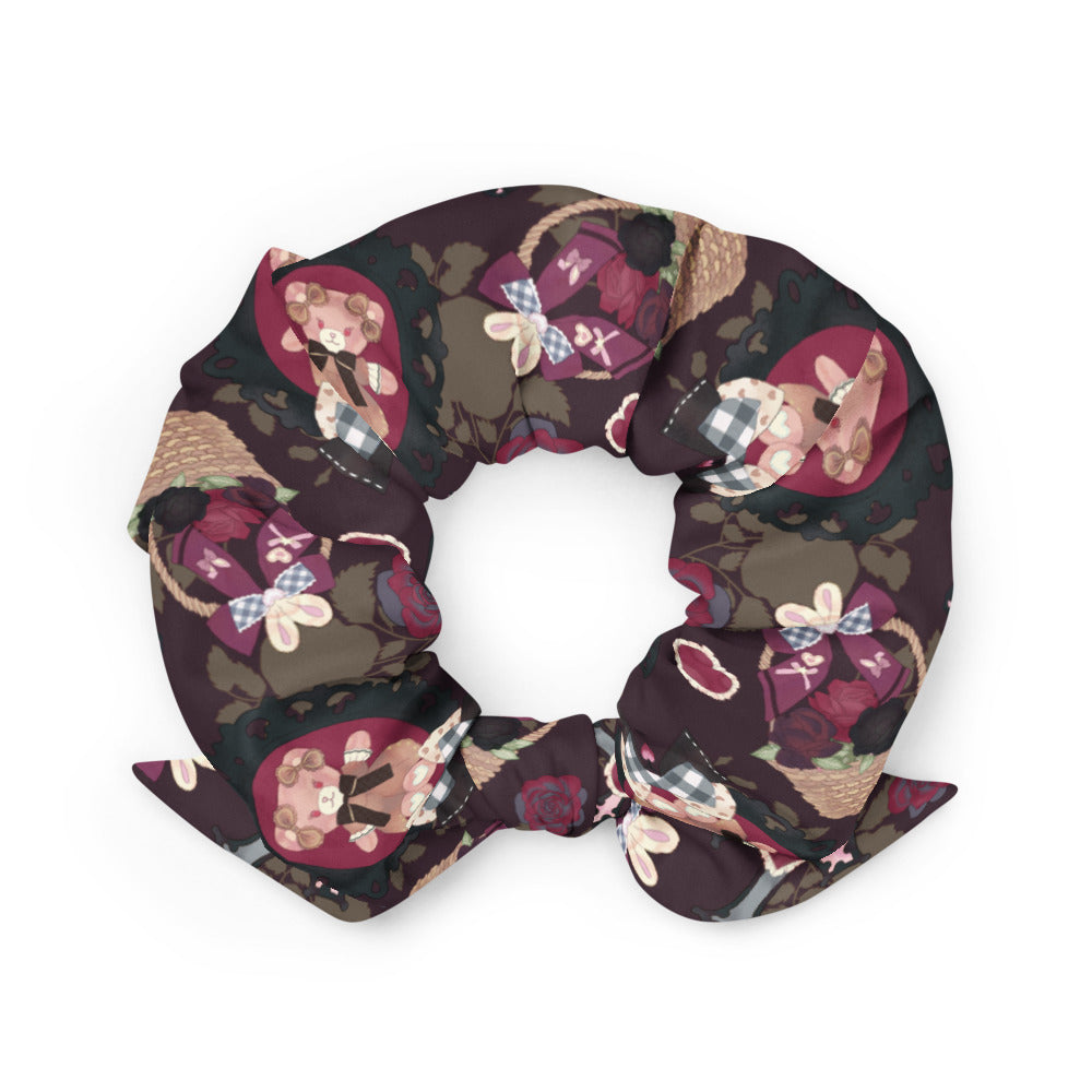 Gothic Teddy Scrunchie featuring a trendy design, perfect for adding style to any outfit while keeping hair secure.
