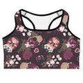 Gothic Teddy Sports bra features regal motifs, perfect for conquering workouts in style and comfort.