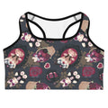 Stylish Gothic Teddy Sports bra featuring regal motifs, perfect for conquering your workout in comfort and flair.