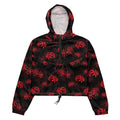 Lightweight and stylish, the Higanbana cropped windbreaker features floral prints, perfect for any adventure.