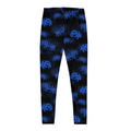 Higanbana Leggings feature a stylish blue floral design, perfect for yoga and gym workouts. Versatile and comfortable!