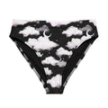 High-waisted Cloudy Sky Bikini Bottom featuring a dreamy cloud pattern, perfect for beach days and stylish pairings.