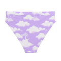 High-waisted Cloudy Sky Bikini Bottom features a dreamy cloud print, perfect for beach days or relaxing by the pool.