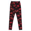 Stylish High-waisted Higanbana Leggings in floral print, perfect for yoga and gym workouts.