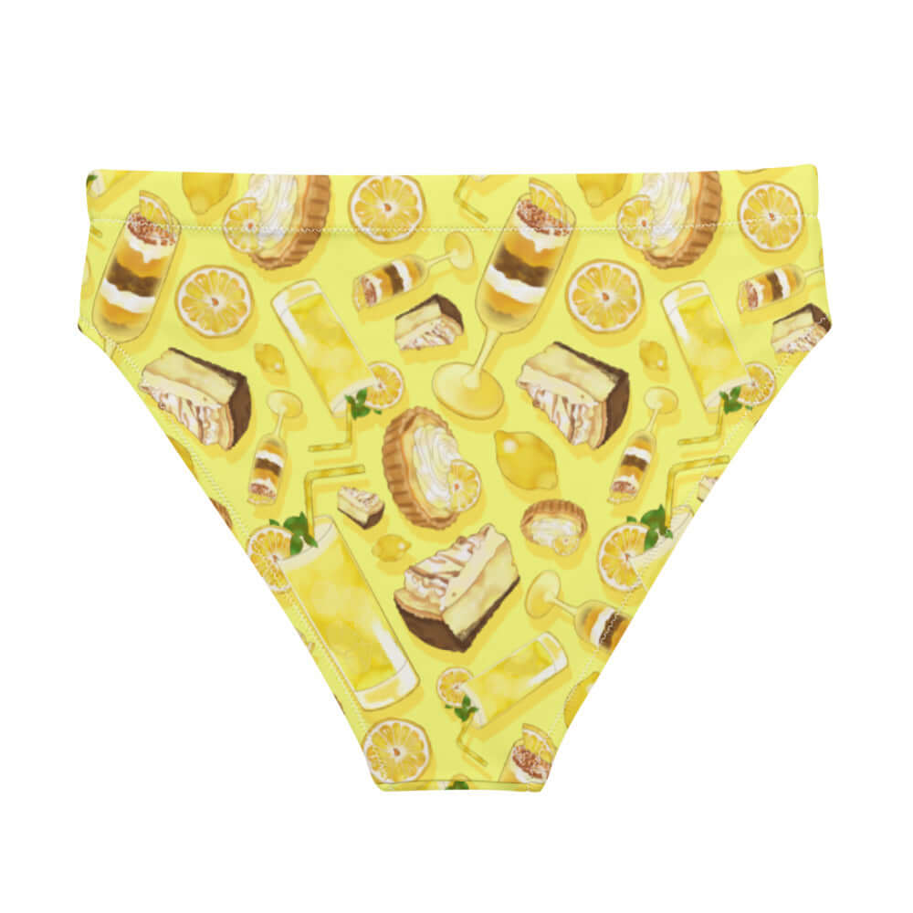 Bright and playful, the High-waisted Lemon Bikini Bottom is perfect for beach adventures and spa days.