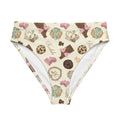 High-waisted Royal Cookie Bikini Bottom features a charming dessert print, perfect for beach days and casual wear.