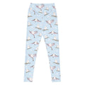 High-waisted Snow Bird Leggings feature a pastel bird print, perfect for stylish winter comfort this season.