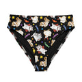 High-waisted Trick or Treaters Bikini Bottom, perfect for a fun beach day with a cute, spooky design.