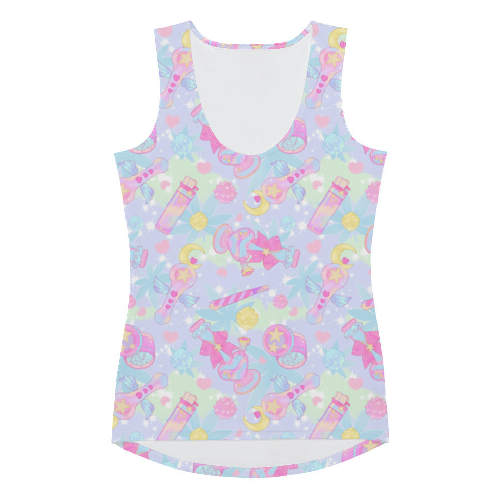 Colorful Indica Magica Tank Top featuring a fun design, perfect for summer outings and casual wear.