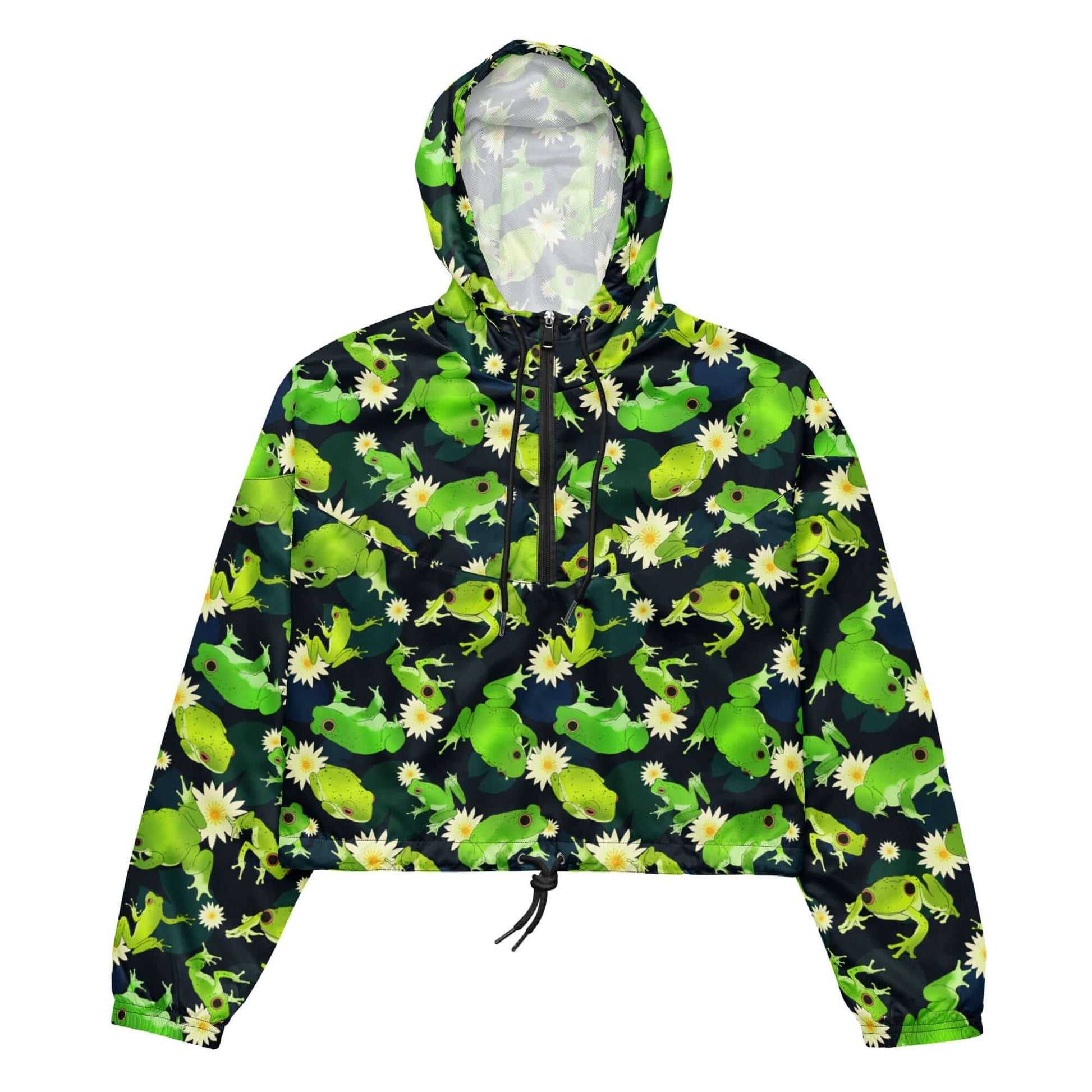 Stylish Kero-kero cropped windbreaker, perfect for adventures with its lightweight, waterproof design and adjustable features.