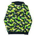 Kero-kero Hoodie featuring vibrant frog prints, perfect for frog fans seeking comfort and style.