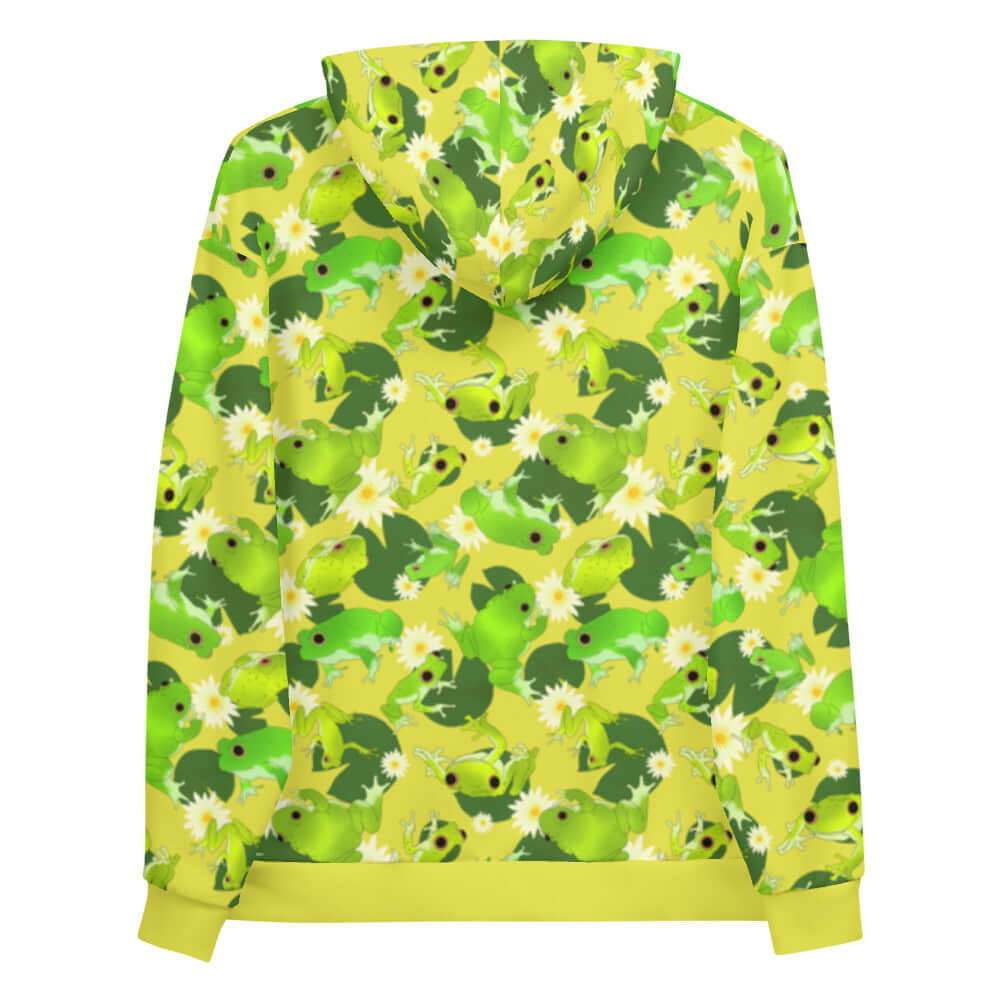 Vibrant Kero-kero Hoodie featuring a fun frog pattern, perfect for frog enthusiasts and ultimate comfort.