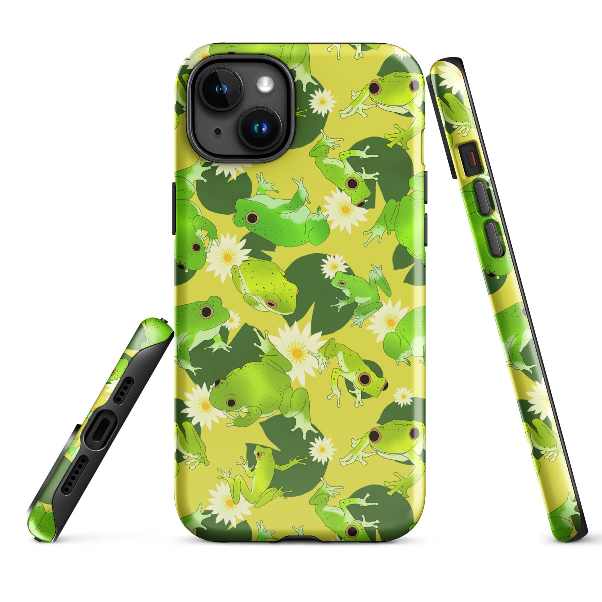 Stylish Kero-kero iPhone® Tough Case features a vibrant frog design with dual-layer protection for ultimate safety.