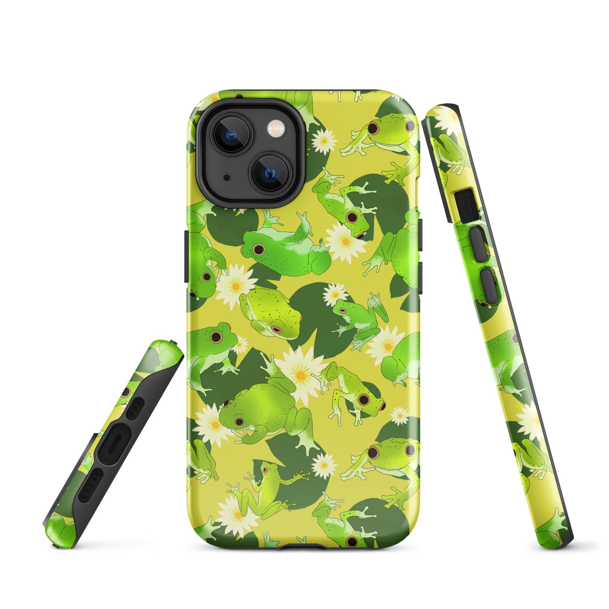 Stylish Kero-kero iPhone® Tough Case features vibrant frog designs and durable dual-layer protection for phones.