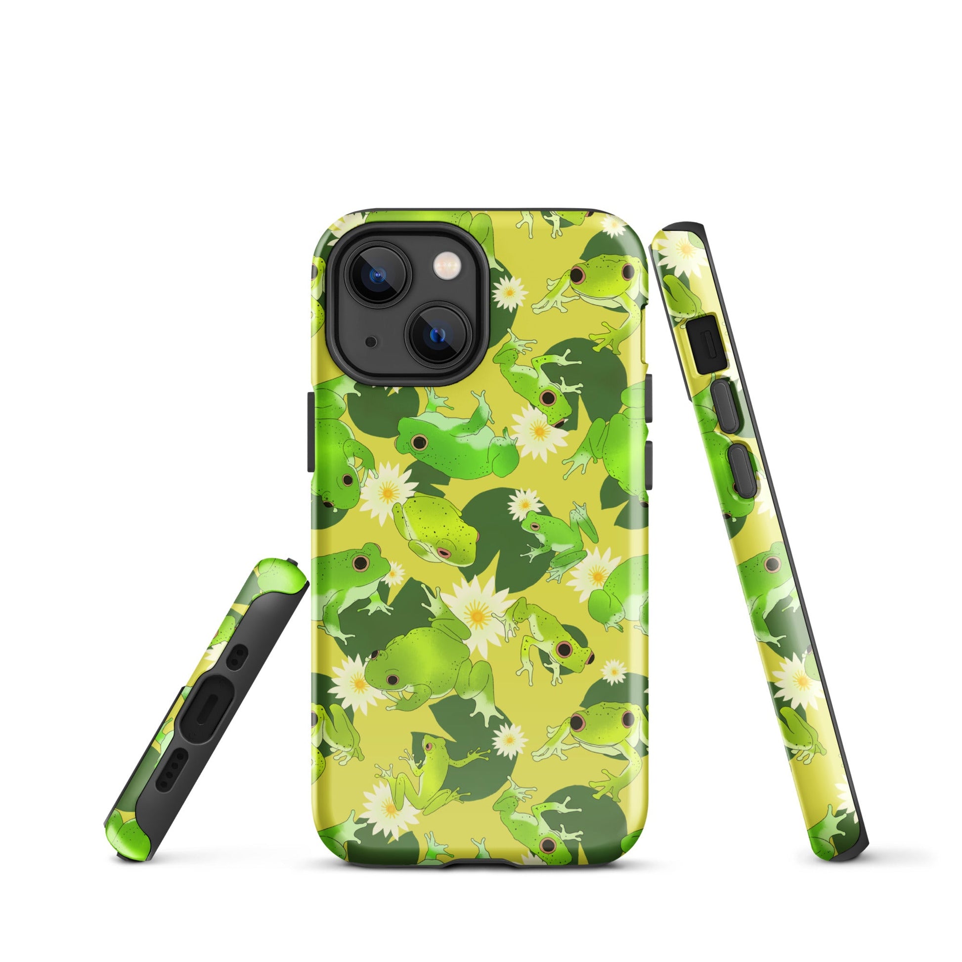 Stylish Kero-kero iPhone® Tough Case features a durable design with vibrant frog patterns for year-round protection.