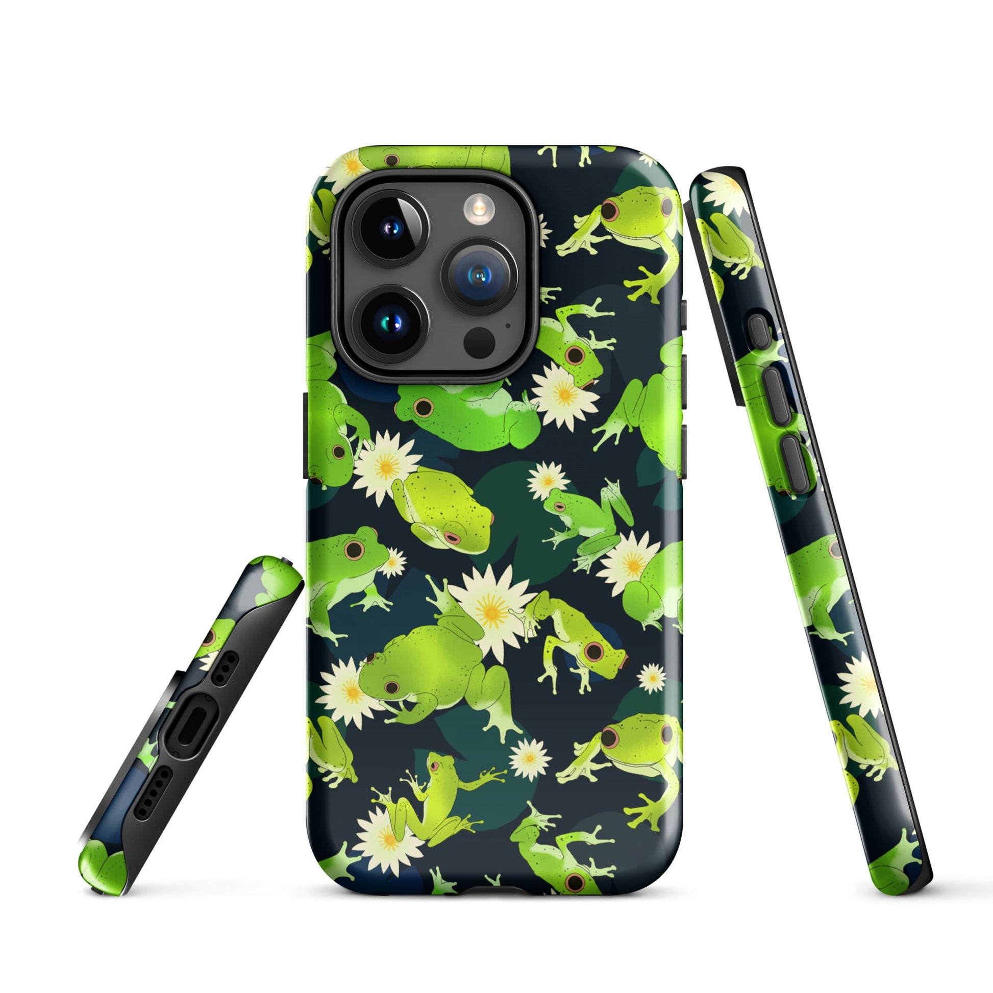 Stylish Kero-kero iPhone® Tough Case features vibrant frog designs and dual-layer protection for ultimate safety.