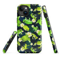 Kero-kero iPhone® Tough Case features vibrant frogs and flowers, offering stylish protection for your device.