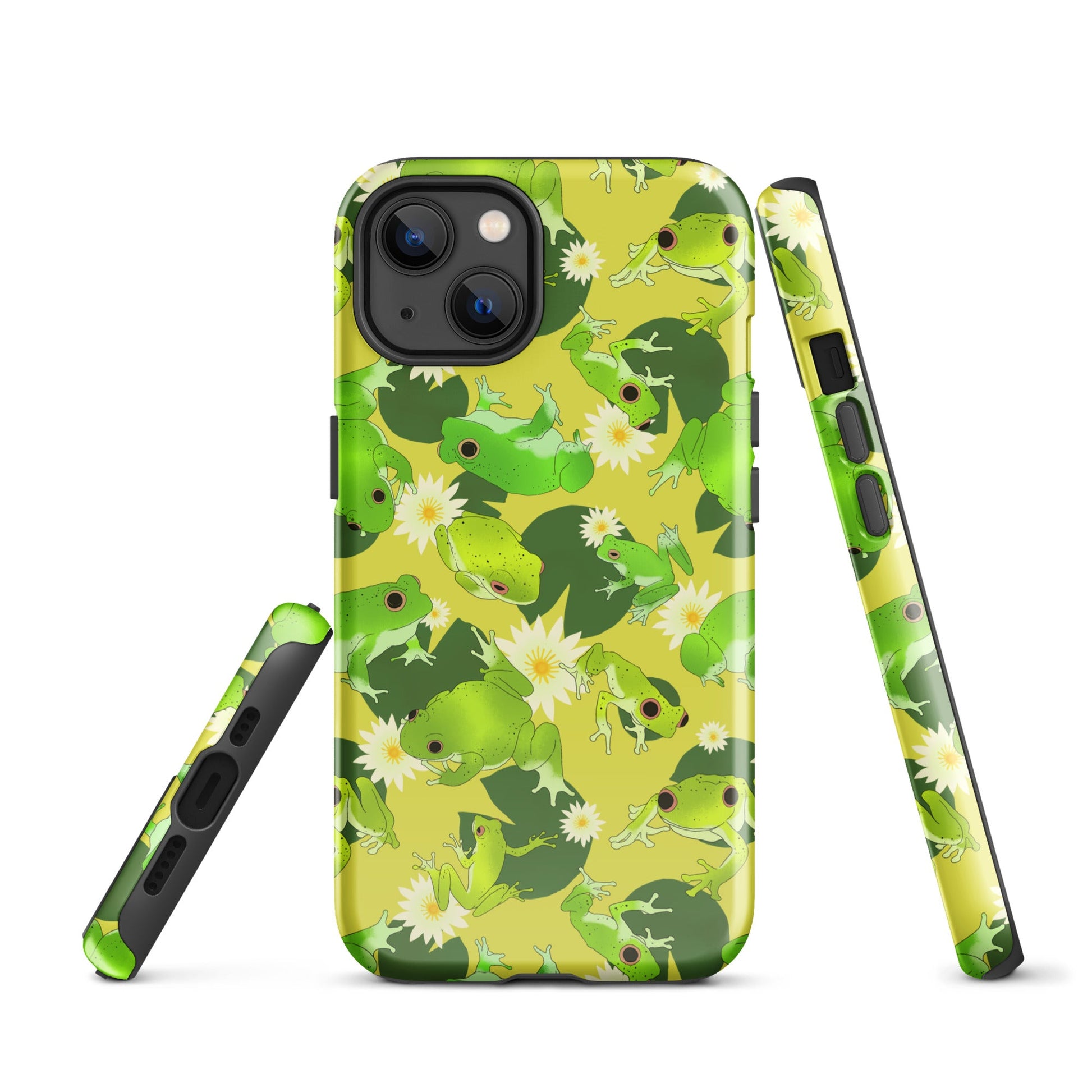 Stylish Kero-kero iPhone® Tough Case features vibrant frog designs, ensuring protection and fashion for your device.