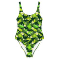 Bright and fun Kero-kero One-Piece Swimsuit featuring playful frog designs, perfect for summer adventures.