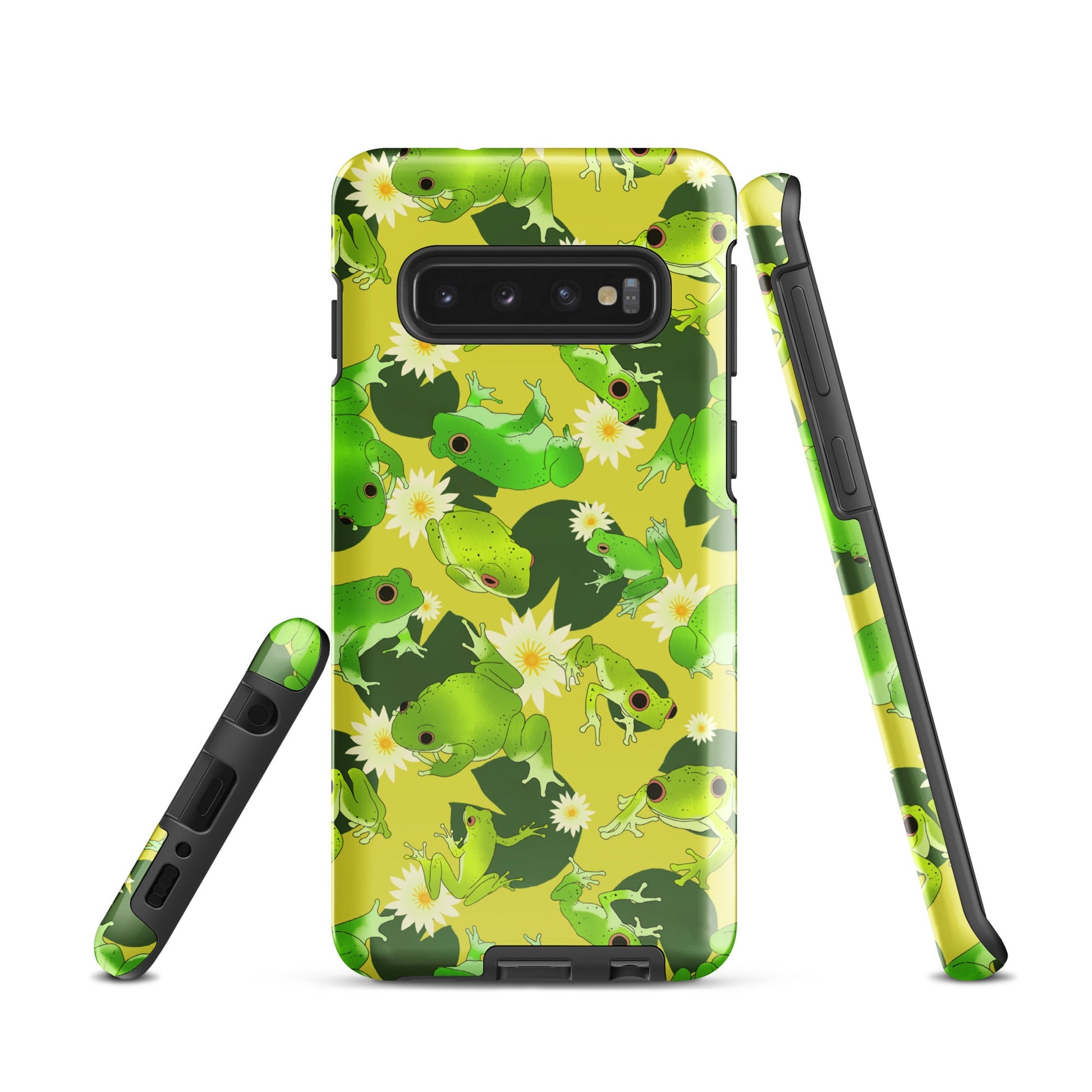 Kero-kero Samsung® Tough Case features vibrant frog designs, perfect for protecting your phone in style.