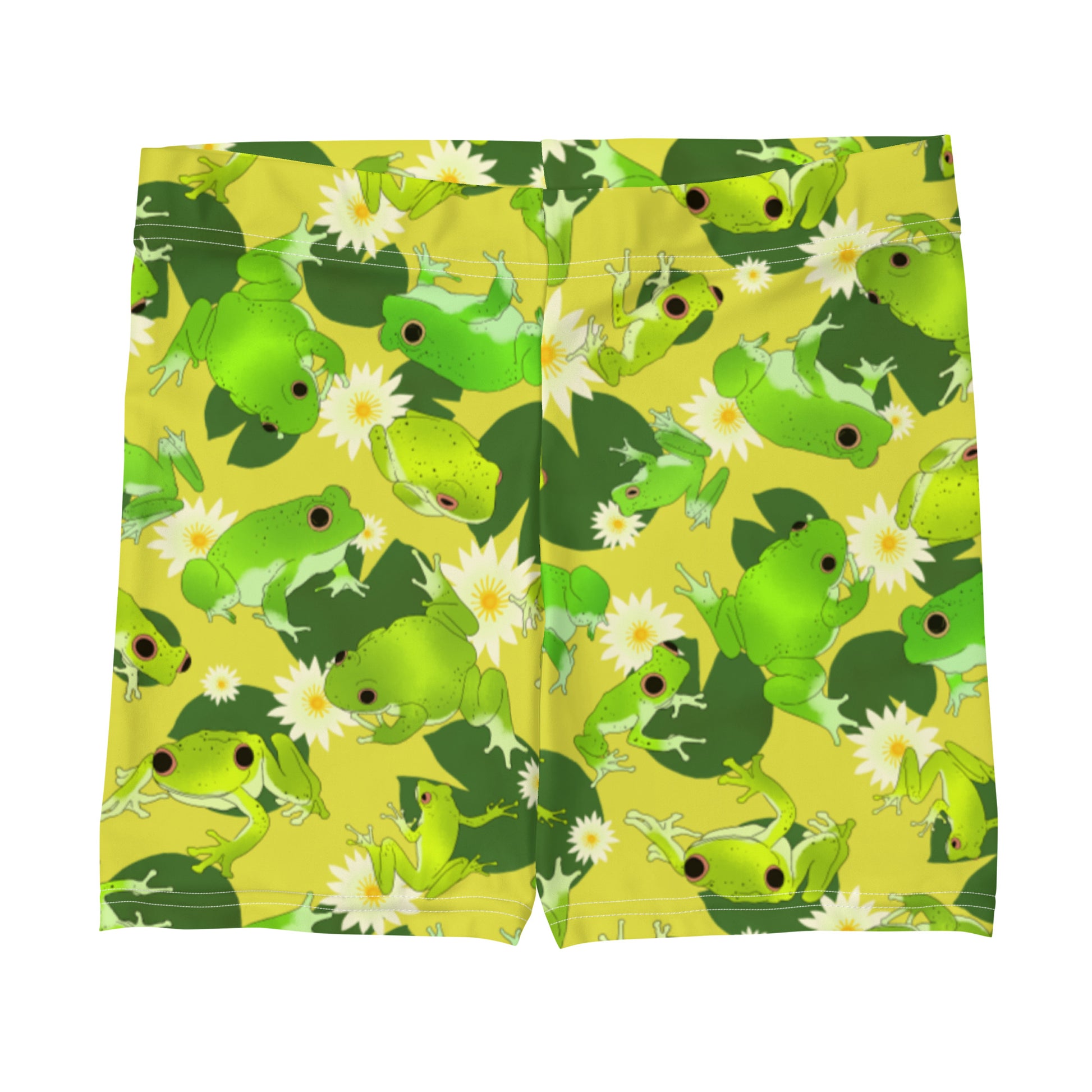 Bright and playful Kero-kero Shorts featuring cute frogs, perfect for showing off your style and comfort.