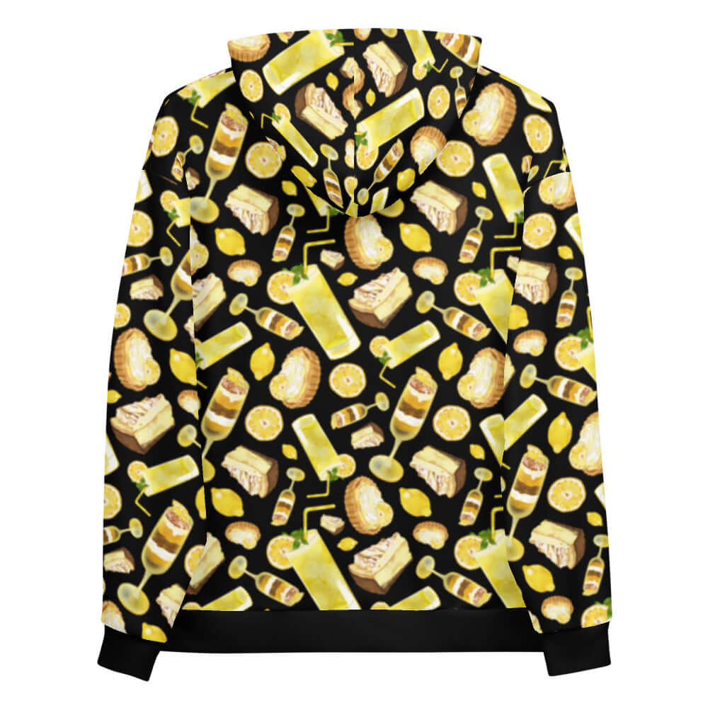 Vibrant Lemon Hoodie featuring playful lemon patterns, perfect for adding sunshine to your wardrobe.