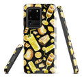 Lemon Samsung® Tough Case featuring a vibrant lemon design, offering stylish protection for your Galaxy S20 Ultra.