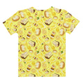 Bright and cheerful Lemon T-shirt featuring a fun pattern of lemons and desserts, perfect for sunny days.