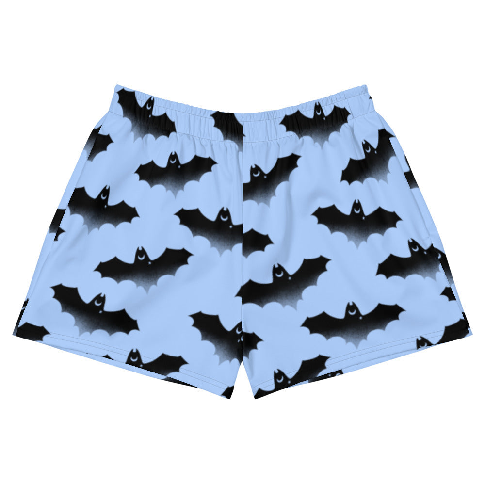 Stylish Lilith Athletic Short Shorts with a bat design, perfect for showcasing your dark side at the gym.