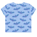 Stylish Lilith Crop Top featuring a whimsical bat design, perfect for workouts or casual wear. Ideal for unique fashion lovers.