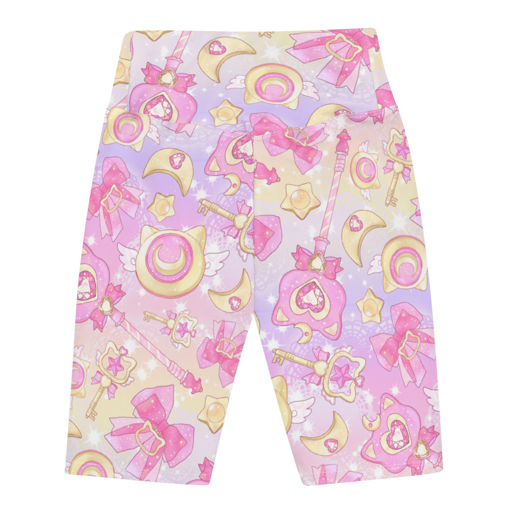Colorful Magical Girl Biker Shorts featuring whimsical designs, perfect for stylish workouts and maximum mobility.