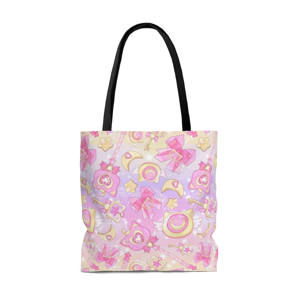 Stylish Magical Girl Tote Bag (Pink) features vibrant designs, perfect for gym or beach outings. Stay magical every day!