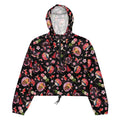 Stylish Matsuri cropped windbreaker, lightweight and waterproof, perfect for hiking adventures. Features vibrant patterns.