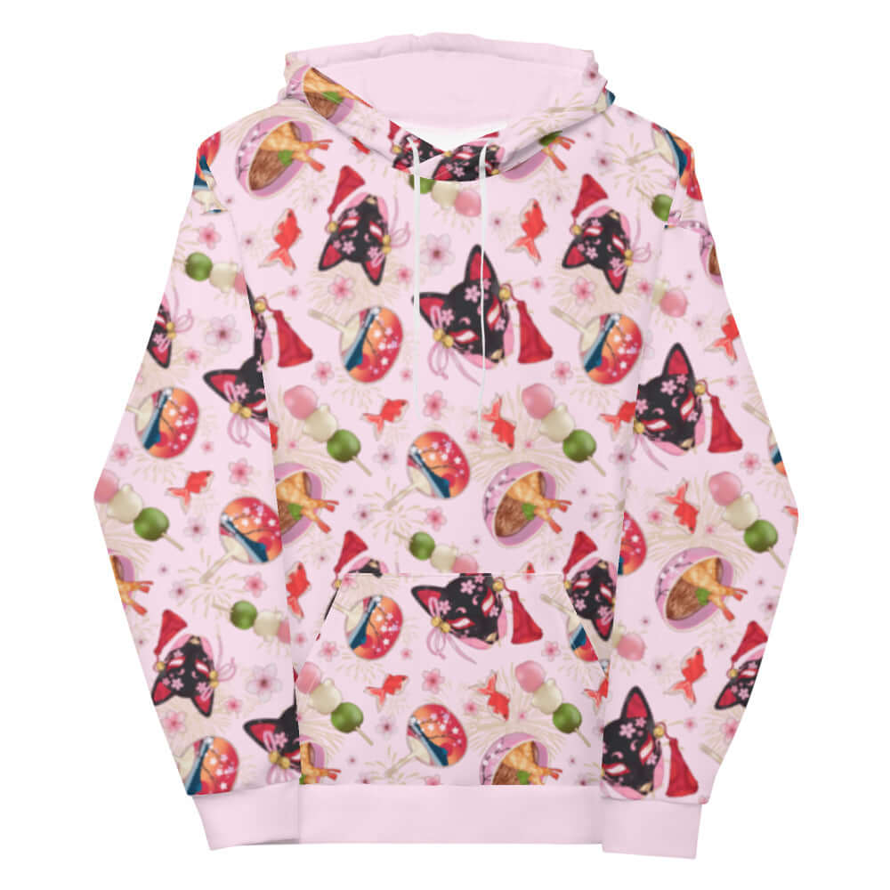 Vibrant Matsuri Hoodie featuring a playful design, perfect for adding style and comfort to your wardrobe.