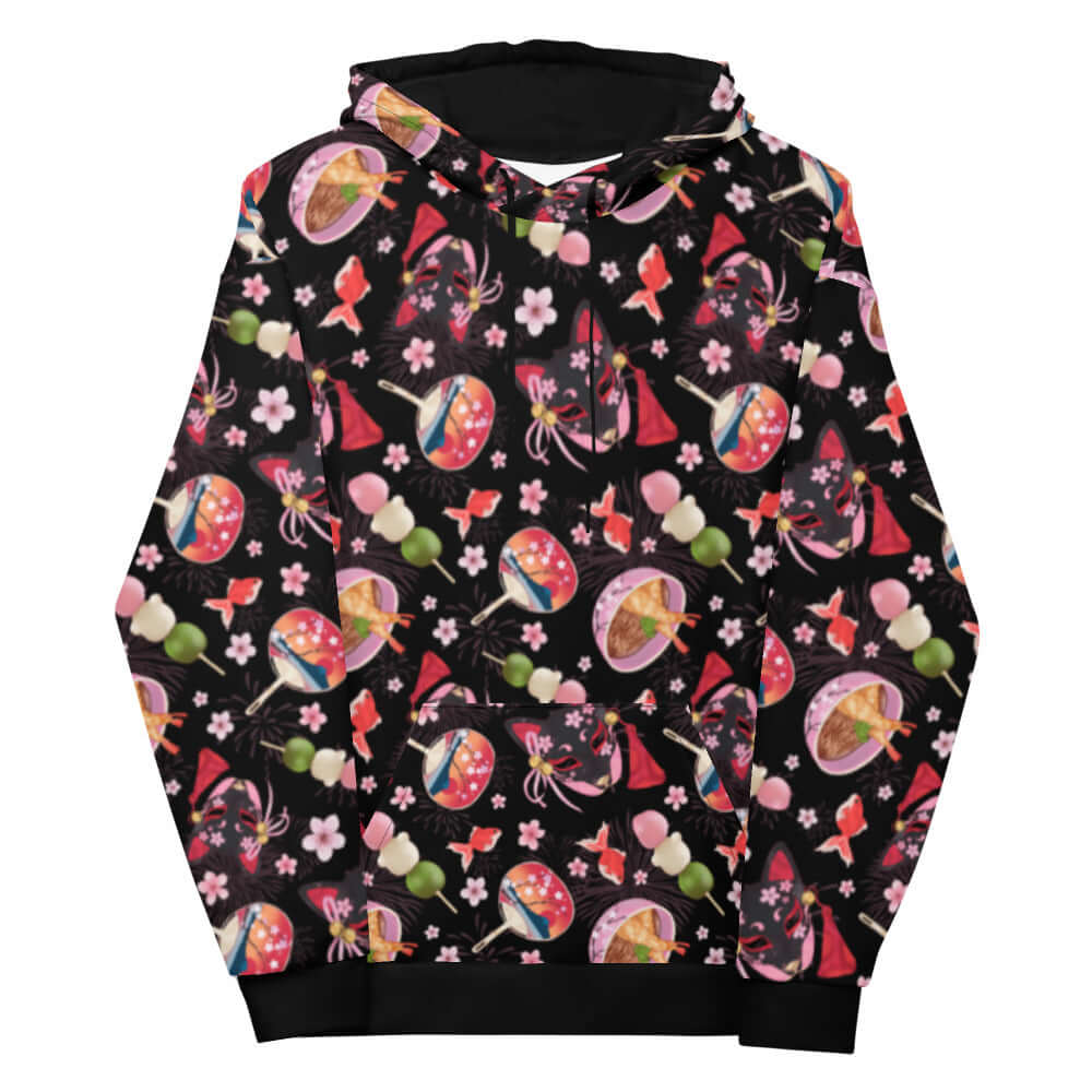 Vibrant Matsuri Hoodie featuring festive patterns, perfect for comfort and style at any occasion.