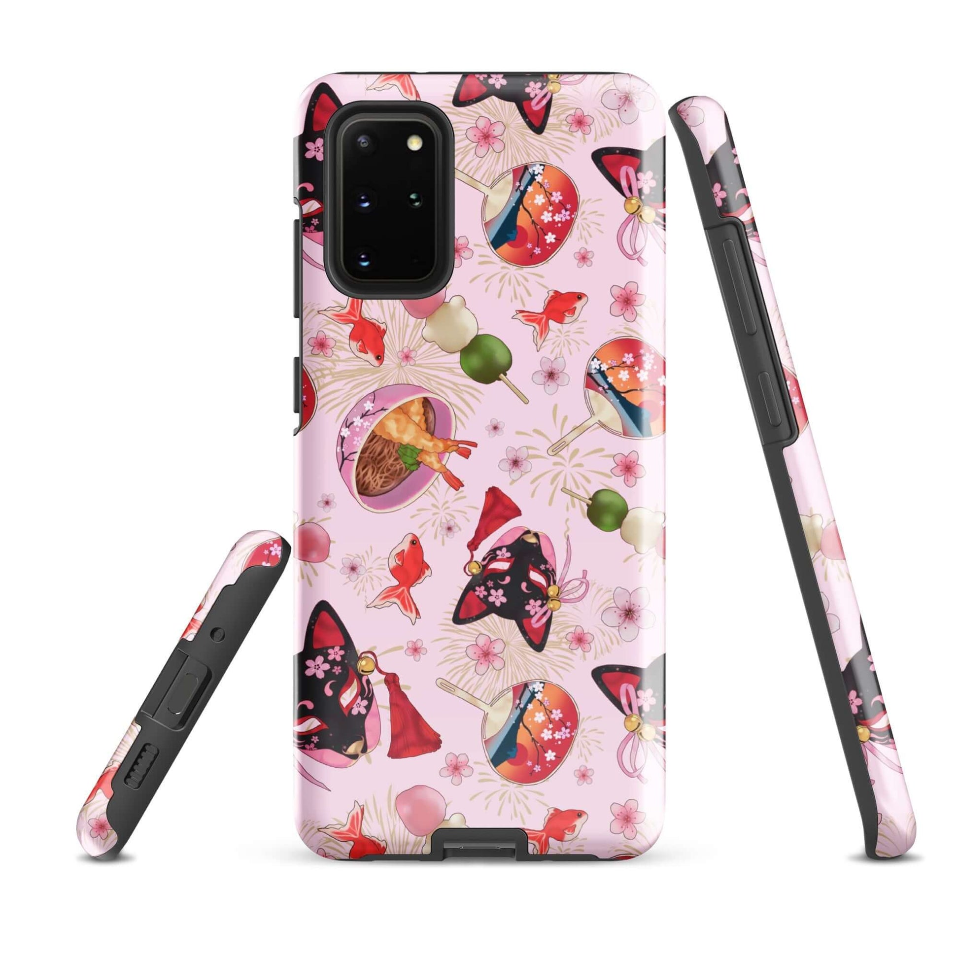 Matsuri Samsung® Tough Case features vibrant art, offering impact resistance and dual-layer protection for your phone.