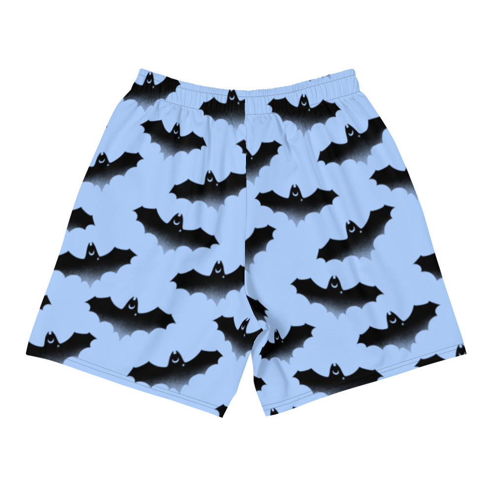 Men's Lilith Athletic Shorts feature a fun bat design, perfect for running, swimming, or any workout activity.